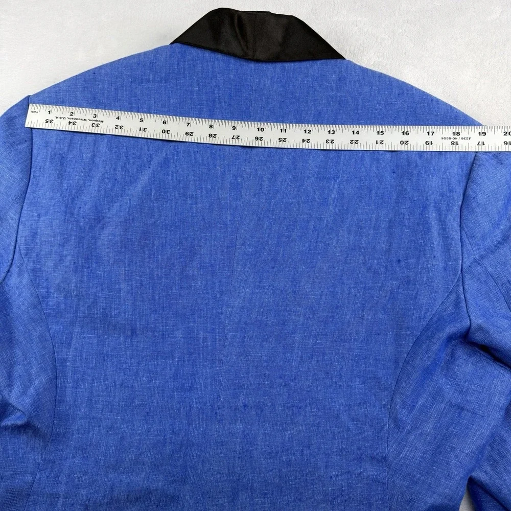 StudioSuits BESPOKE 3 Piece Tuxedo Linen Suit 44L 34x31 Vest Satin Stripe Shawl